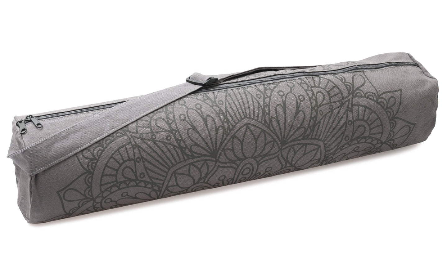 Yogatasche yogibag® basic - zip - cotton - art collection - 65 cm - lotus mandala - graphit - YOGISHOP