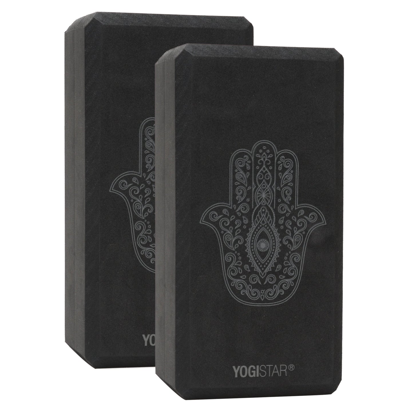 Yogablock yogiblock® basic - art collection - hand of fatima - zen black - 2er-Set - YOGISHOP