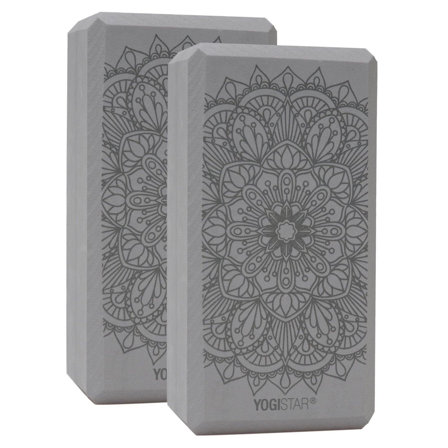 Yogablock yogiblock® basic - art collection - lotus mandala - graphit - 2er-Set - YOGISHOP