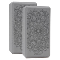 Yogablock yogiblock® basic - art collection - lotus mandala - graphit - 2er-Set - YOGISHOP