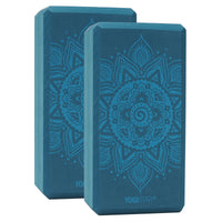 Yogablock yogiblock® basic - art collection - spiral mandala - petrol - 2er-Set