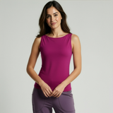 Yoga top boatneck "ala" - raspberry