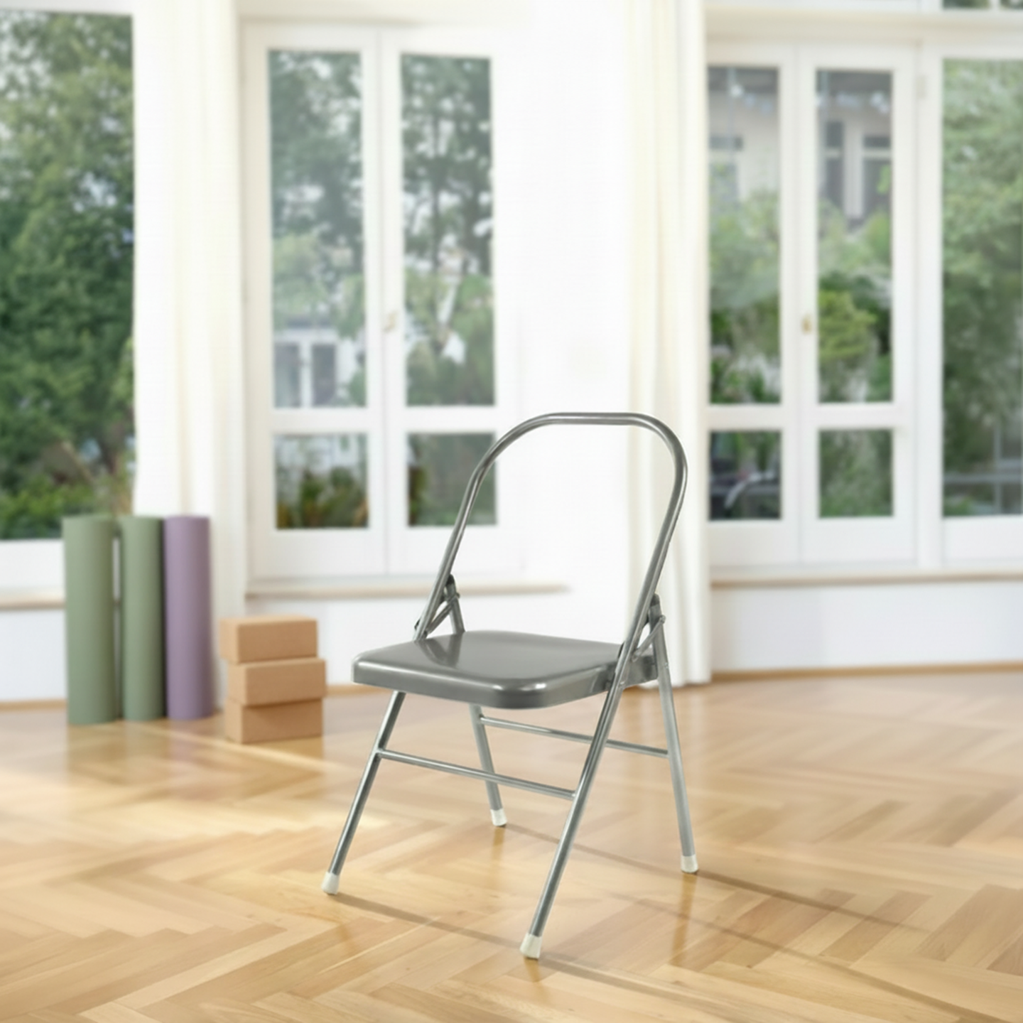 Yoga-Stuhl - silbergrau - YOGISHOP