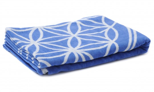 Cotton Blanket, blue - Flower of Life 