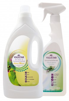Bio Yogawear-Pflegeset (Waschmittel + Geruchsentferner) - Citrus-Minze/Rosemary, 2,06 l 