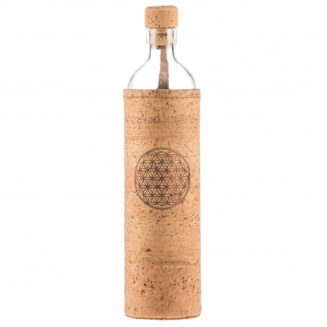 Flaska Trinkflasche SPIRITUAL Kork 0,75 l Blume des Lebens