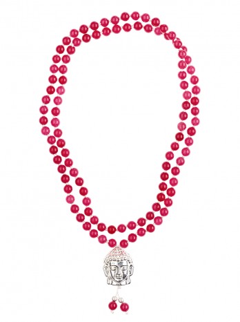Mala necklace "Gaby" - Jade - Pink 
