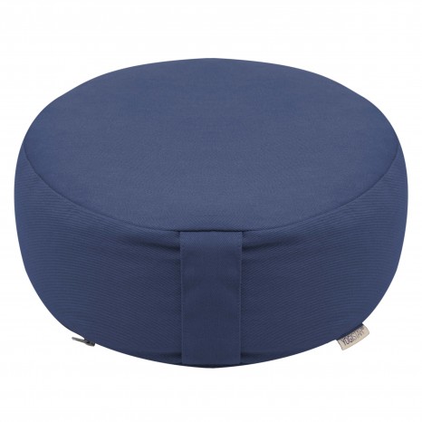 Meditation cushion - round - Dhyana - organic cotton navy blue