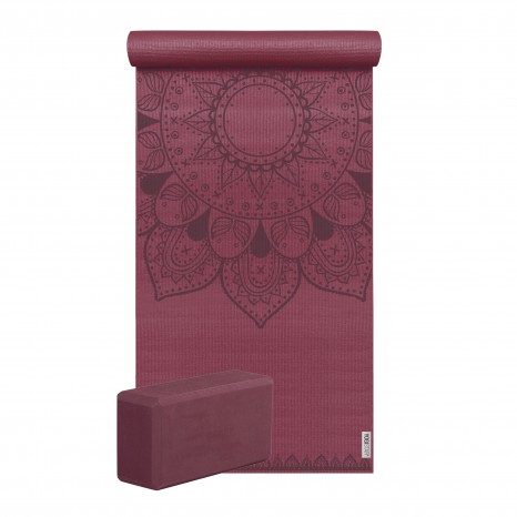 Yoga-Set Starter Edition - harmonic mandala (Yogamatte + 1 Yogablock) 
