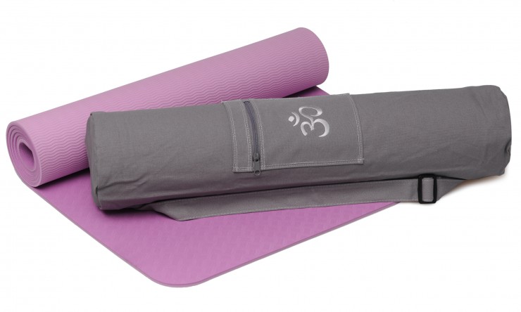 Yoga set Starter Edition - comfort (yoga mat pro + yoga bag OM) aubergine