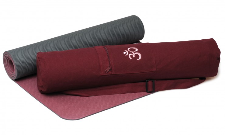 Yoga-Set Starter Edition - comfort (Yogamatte pro + Yogatasche OM) bordeaux/anthrazit