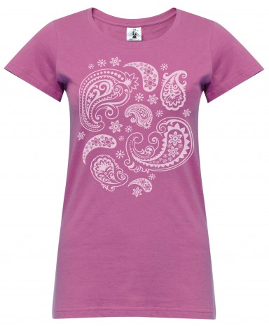 Yoga-T-Shirt "paisley" - rose wine 