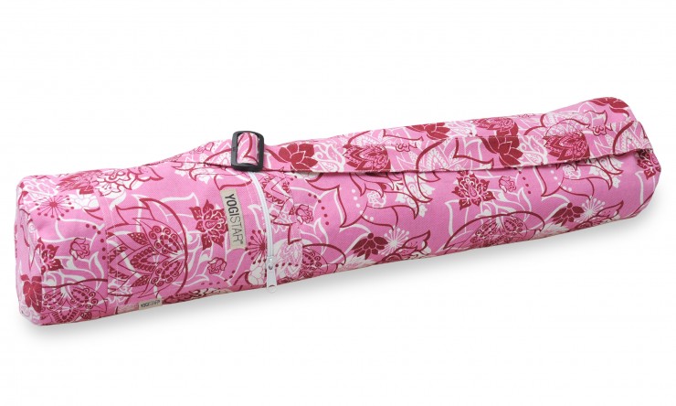 Yoga bag yogibag® basic - zip - cotton - art collection - 65 cm - lotus rose-red 