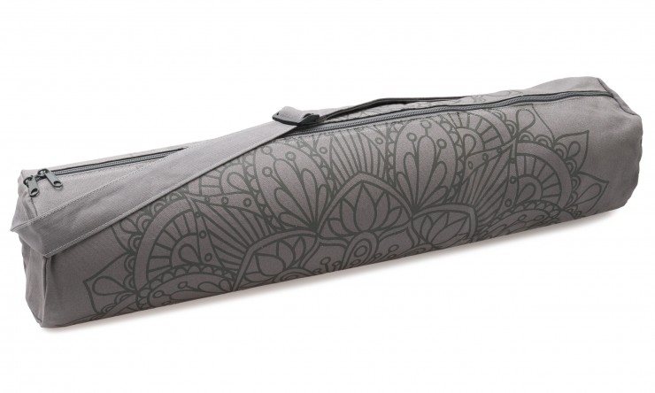 Yoga bag yogibag® basic - zip - cotton - art collection - 65 cm - lotus mandala - graphite 