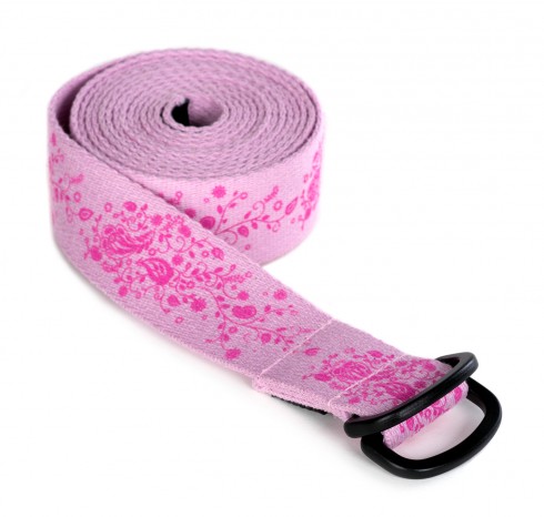 Yoga belt yogibelt® medium - indian flower - PD 260cm - rose 