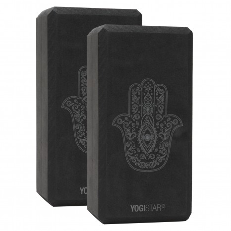Yoga block yogiblock® basic - art collection - hand of fatima - zen black - set of 2 