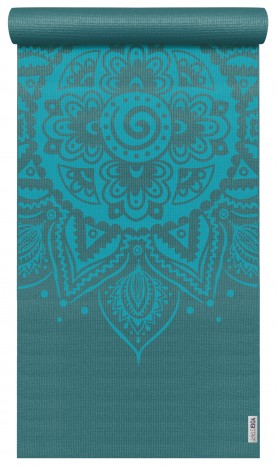Yoga mat yogimat® basic - art collection - spiral mandala petrol