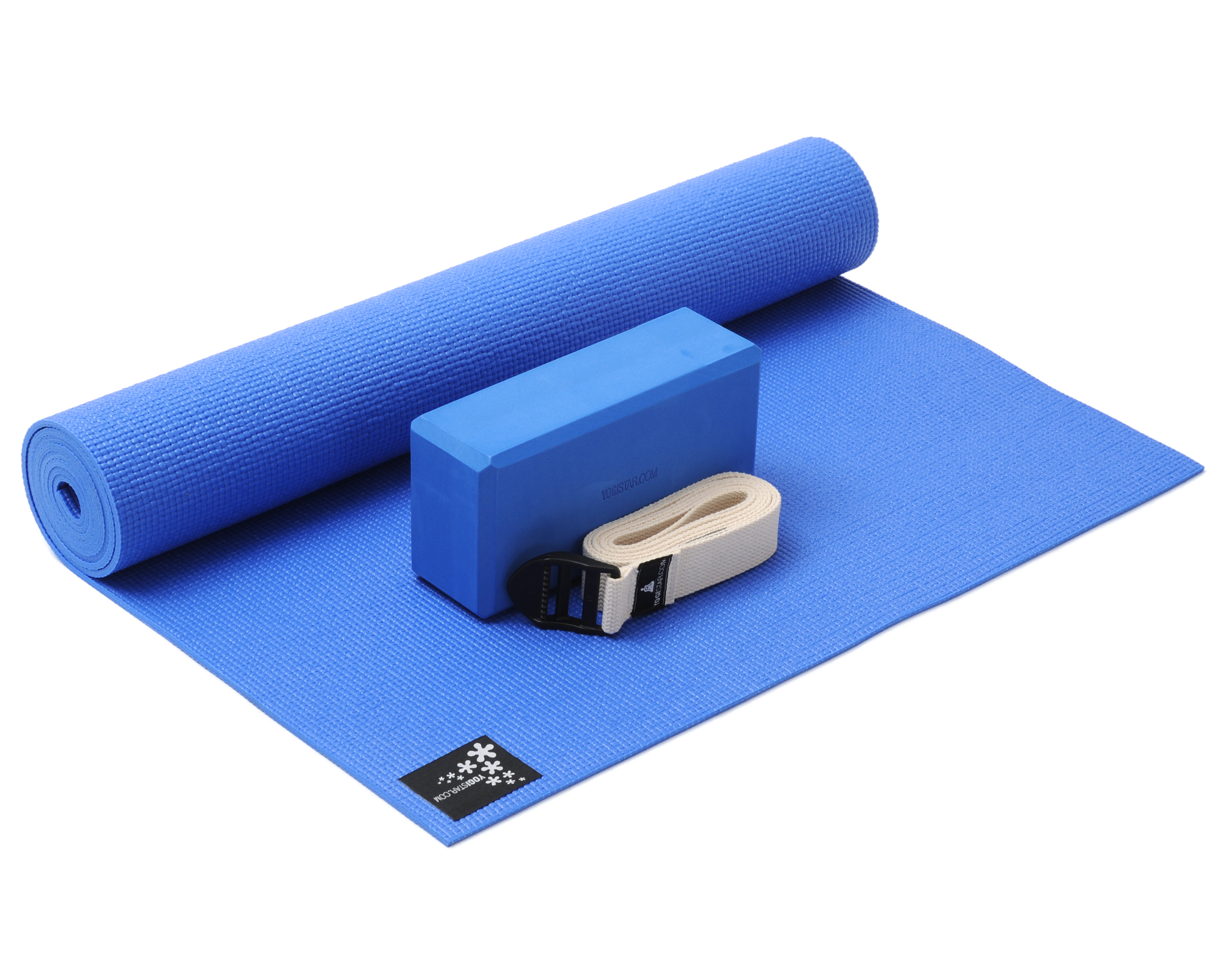 Yoga-Band und Blöcke blau Pilates Fitness MAMBO Yoga Set inkl Yogamatte 